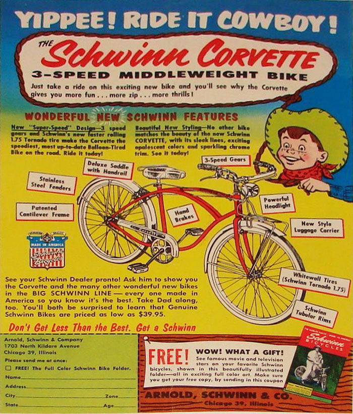 ad - 1955 Schwinn Corvette