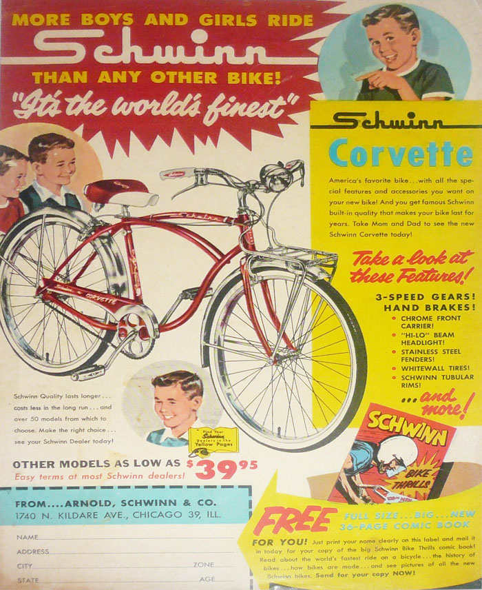 ad - 1959 Schwinn Corvette